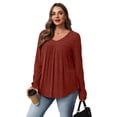 thumbnail image 5 of WIHOLL Long Sleeve Shirts for Women V Neck Tunic Tops Lightweight Womens Sweaters Fall Outfits, 5 of 12