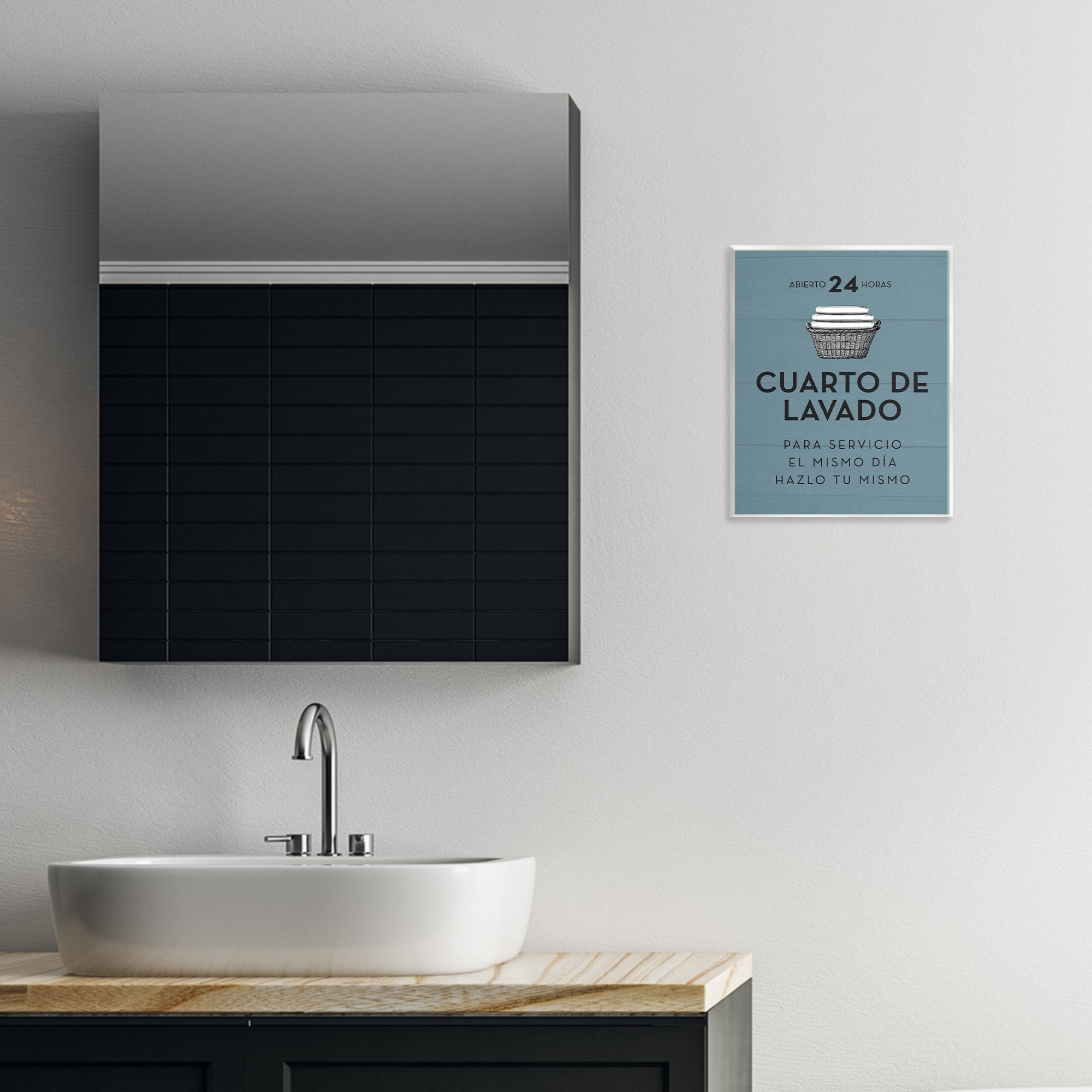 Stupell Industries Publicidad Día de Lavandería, Azul Bath & Laundry Painting Unframed Art Print Wall Art, 11 x 14