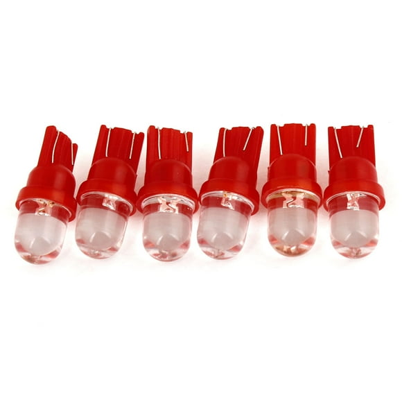 Unique Bargains 6 Pcs 12VDC T10 Red LED Car Auto Dashboard Dash Lights Lamp Bulbs