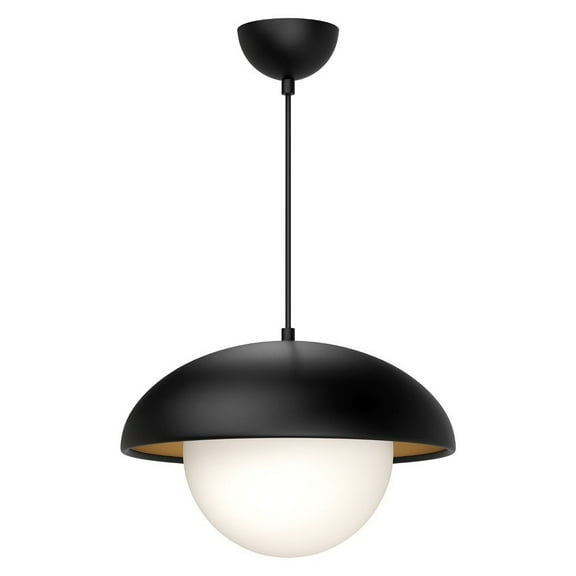 PD522016MBOP-Alora Lighting-Rubio - 1 Light Pendant-10.5 Inches Tall and 16 Inches Wide   Matte Black Finish with Opal Matte Glass