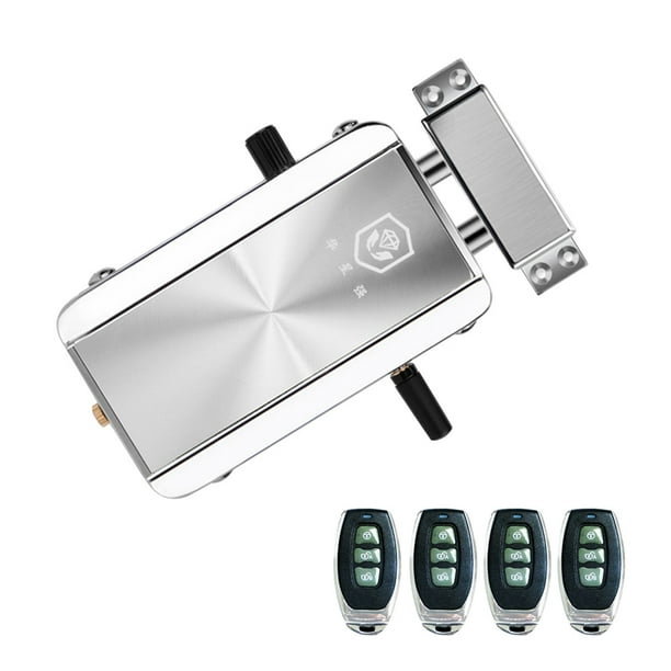 cerradura de puerta inteligente,Bloqueo de Sensor de Control Remoto de Cerradura de Puerta Antirrobo Invisible Inteligente Sin Llave Tomshoo con 4 mandos a distancia