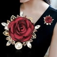 thumbnail image 2 of Elegant Rose Flower Brooch Pin for Women Men Wedding Party Gentleman's Essentials Handmade Crystal Pearl Fabric Flower Lapel Pin Dress Suit Accessories Boutonniere Ideas Gift, 2 of 11