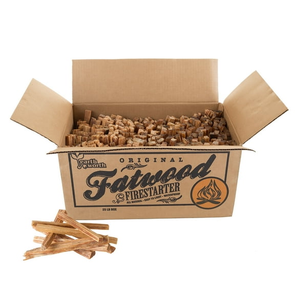 Pure Garden 25lb Box Fatwood Pine Wood Fire Sticks - Indoor or Outdoor Fire Starters