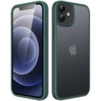 JETech Matte Case for iPhone 12 Mini 5.4-Inch, Shockproof Military Grade Drop Protection, Frosted Translucent Back Phone Cover, Anti-Fingerprint (Dark Green)