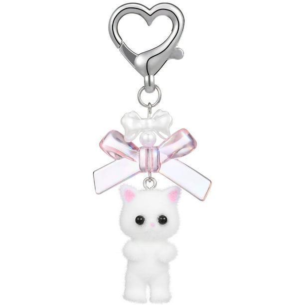 Llavero de gato, llavero de gato lindo, llaveros de felpa, llaveros de dibujos animados, dijes de animales de peluche, accesorios Kawaii