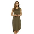 thumbnail image 1 of Just Love Modal Sleeveless High Low Dress / Dresses for Women (Olive, X-Large), 1 of 2