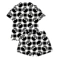 thumbnail image 5 of Halloween Pajamas Kids Size 5-6 Years Girls Halloween Homewear Short Sleeve Notch Collar Top with Shorts Pjs for Boys Black, 5 of 5