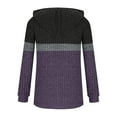 thumbnail image 6 of Otntypg Long Sleeve Hoodie Tunic Sweaters for Women Fall Casual Ribbed Knitted Drawstring Hooded Sweater Tops Loose Irregular Hem Blouses Purple#01 XXL, 6 of 6