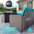 thumbnail image 3 of Gotland 10PCS Outdoor PE Rattan Wicker Patio Furniture Set with 43" Fire Pit Table & Swivel Rocking Chairs Set,Blue, 3 of 8