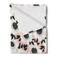 thumbnail image 2 of Flower Soft Flannel Fleece Throw Blanket, Floral Pattern with Soft Pastel Toned Florets Graphic Motif Print, Cozy Plush for Indoor and Outdoor Use, 70" x 90", Pale Pink White Black, by Ambesonne, 2 of 5