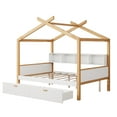 thumbnail image 6 of Euroco Wood Full Size House Bed with Bookcase and Drawers, White, 6 of 7