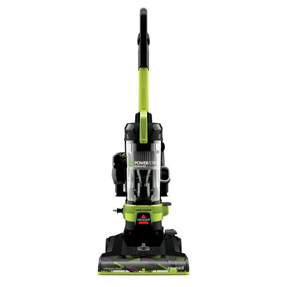BISSELL Bagless Upright Vacuum, PowerForce Helix Rewind, Pet Deluxe, Live Extension Wand, ScatterFree Tech, Pet TurboBrush, Dusting Brush, Crevice Tool, XL Dust Cup, and Corded Rewind, 3335, Green