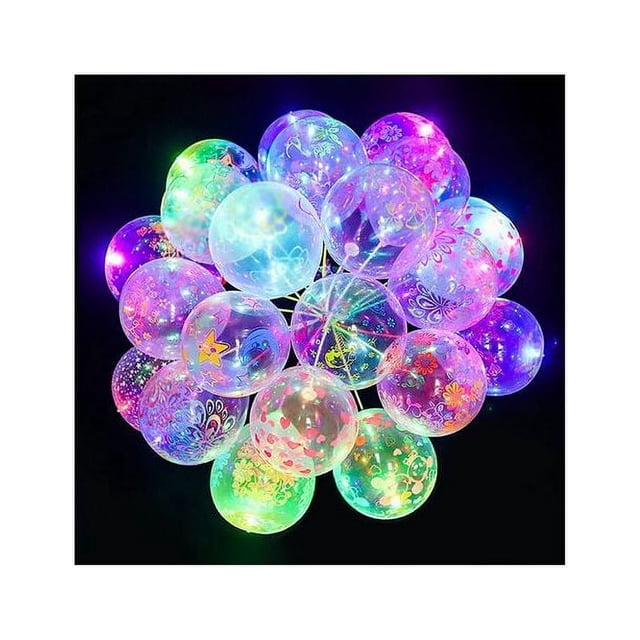 50 globos con luz LED para bodas, fiestas, cumpleaños, festivales, Navidad, con pilas, con soporte, con palos, con bomba para globos