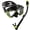 Lime Green / Black, variant on Cressi Panoramic Wide View 4 Panel Mask Dry Snorkel Set, Lime Green / Clear Silicone