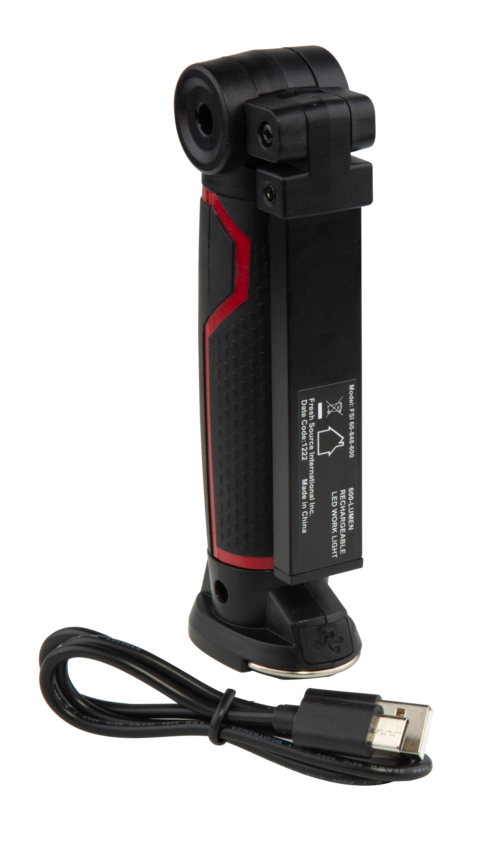 Hyper Tough LED Rechargeable Work Light with Magnetic Base, 600 Lumens 