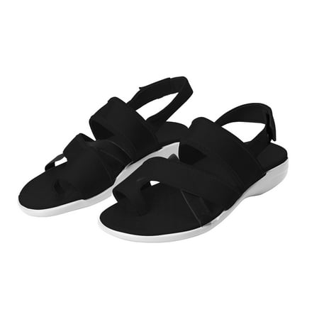 

absuyy Women s Wedge Sandals Footwear Casual Beach Sandals Fashion Open Toe Summer Slide Sandals #268 Black