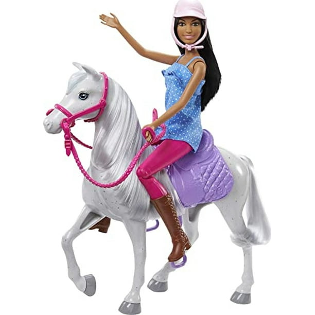Muñeca Barbie y Horse Playset Muñeca en Morena y Caballo con