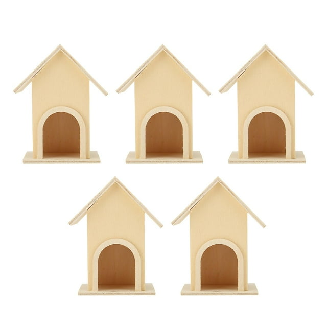 Lot de 5 nichoirs en bois uniques à faire soi-même, mangeoire à oiseaux, cage artisanale, ornement de jardin, décoration de patio