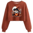 thumbnail image 1 of Ailaofu Women's Sweatshirt Fall Halloween Lantern Long Sleeve Pullover Spooky Season Sweatshirt, 1 of 2