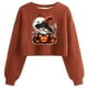 thumbnail image 1 of Ailaofu Women's Sweatshirt Fall Halloween Lantern Long Sleeve Pullover Spooky Season Sweatshirt, 1 of 2