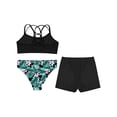 thumbnail image 6 of CHICTRY Kids Girls 3Pcs Swimwear Sleeveless Strappy Back Crop Top with Briefs Shorts Swimming Bathing Suit Lily 12, 6 of 7