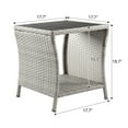 thumbnail image 5 of Outdoor Side Table for Patio Small Rattan Wicker Coffee Table Balcony Table Outside end Table with Poly Lumber Table top & Storage Bistro Table for Garden Pouch Deck Living Room Backyard Grey, 5 of 7