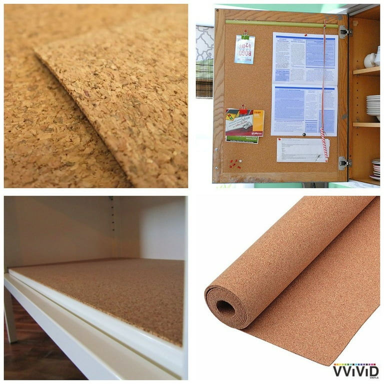 VViViD Natural Cork Board Textured Vinyl Wrap Underlayer Shelf Sheet Roll  Drawer Liner (17.8 inches x