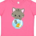 thumbnail image 4 of Inktastic Cute Cat, Little Cat, Kitty, Kitten, Fish Bowl Girls Toddler T-Shirt, 4 of 5