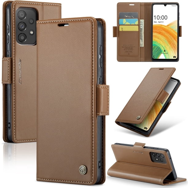 CaseMe Funda de Cuero para Samsung Galaxy A33 5G con Bloqueo RFID, para Samsung Galaxy A33 5G Funda para Mujer Hombre Tarjetero Cierre Magnético Funda Tipo Folio para Samsung Galaxy A33 5G