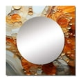 Designart "Encaustic VORTEXs I" Abstract Orange Large Square Mirror