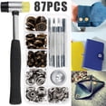 thumbnail image 2 of 87pcs Leather Snaps Fasteners Kit 15mm Metal Button Snaps Press Studs with 4 Installation Tools 1 Hammer 2 Color Silver Bronze Screw Snaps for Jackets Bracelets DIY Leather Craft Project, 2 of 10