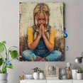 thumbnail image 4 of Qisvanset 12x16 Inch 2D Flat Framed Canvas Art, Jesus Classic Portrait Religious Faith Home Wall Art Baptism Gift Decor, 4 of 5