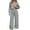Gray, variant on Women 2 Piece Outfits Long Sleeve Cropped Hoodie Sweatshirt High Waist Wide Leg Pants Casual Loose Sweatsuit Set for Daily Workout Jogging Streetwear Blue M