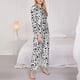 thumbnail image 3 of Balery Black Footprints Conjunto de Pijama con Estampado para Mujer, Conjunto de Dos Piezas con Manga Larga, Ropa de Dormir Suave con Bolsillos, Pijamas Cómodos-Small, 3 of 7