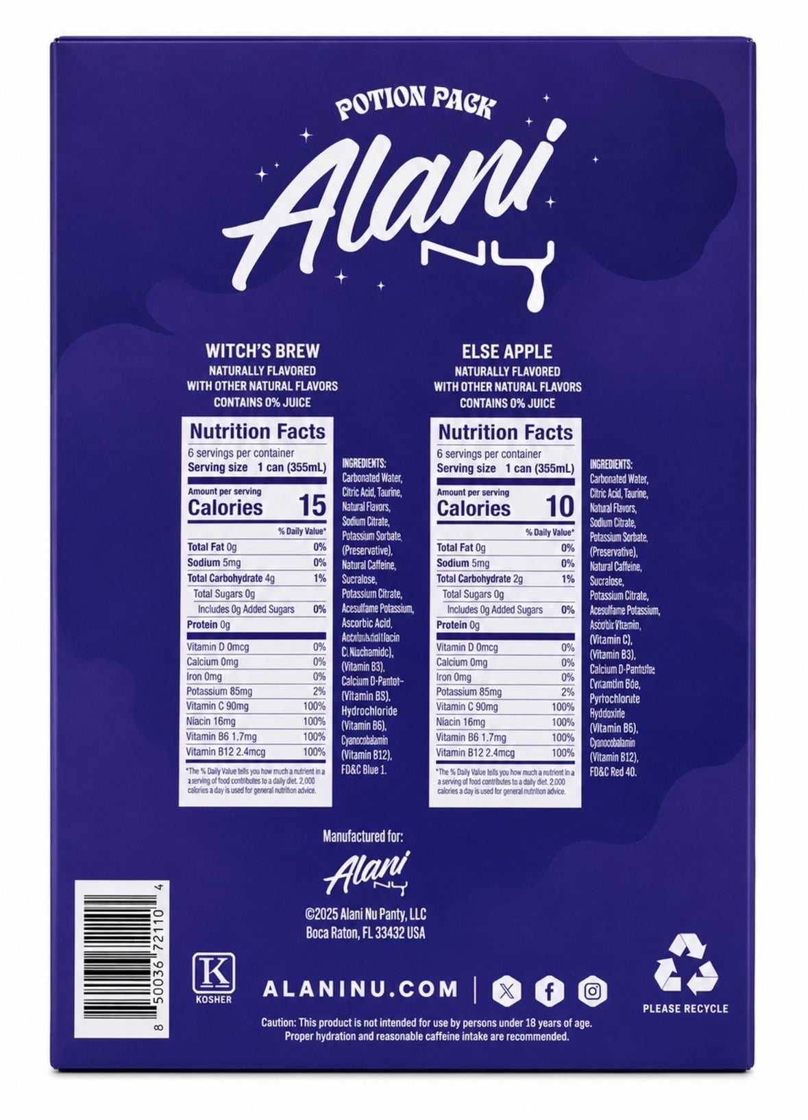 Alani nu 12 pack potion pack 6 ruby apple 6 witches brew