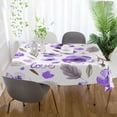 thumbnail image 6 of Watercolor Violet Tablecloth 60" x 108" Rectangle Table Cloth Stain-Resistant Dining Table Cover for Home Dinner Party House Decor, 6 of 7