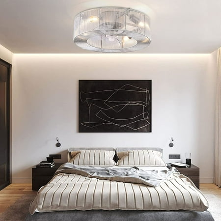 

TFCFL 18 Caged Style Ceiling Fan Light Invisible Blade LED Chandelier Lamp W/Control