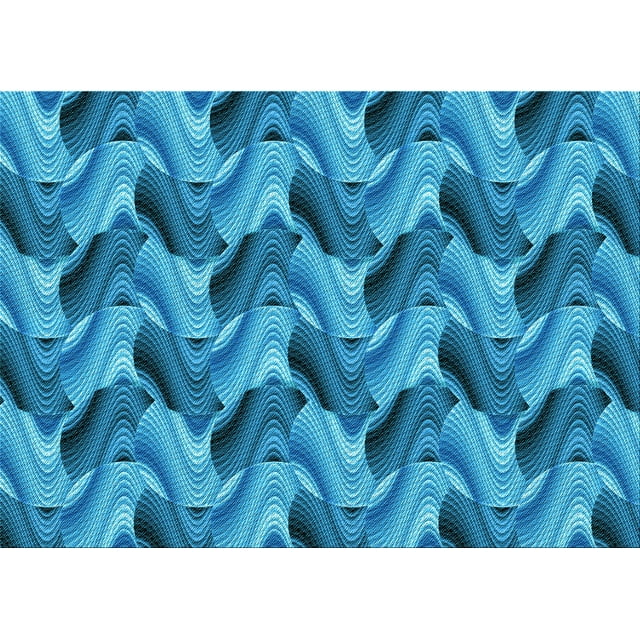 Ahgly Company Tapis Rectangulaire Lavable en Machine Intérieur Transitionnel Bleu, 2 Pieds x 3 Pieds