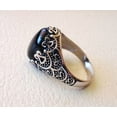 thumbnail image 3 of Black Onyx Mans Ring, Natural Black Onyx, December Birthstone, Silver Jewelry, 925 Silver Ring, Birthday Gift, Heavy Mens Ring, Arabic Design, Ottoman Style Ring, Christmas, Turkey Mens Signet Ring, 3 of 5