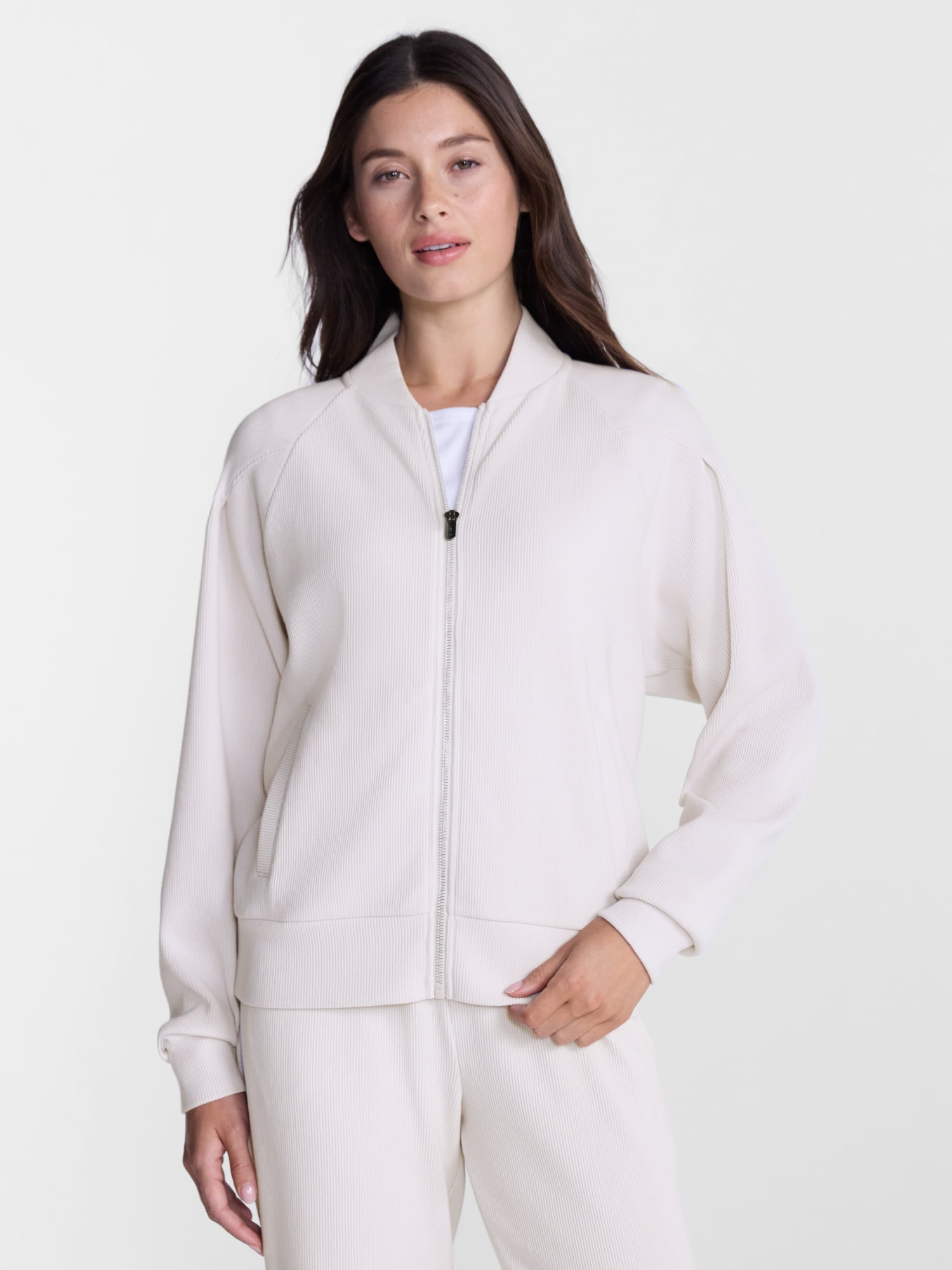 Avia Women's and Women's Plus Ottoman Full Zip Bomber Jacket, Sizes XS-4X