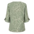 thumbnail image 3 of Favoffer Women's Linen Button Down Shirts Floral Graphic Short Sleeve V Neck Loose Fit Casual Summer Blouses for Office Work Weekend Outdoor, 3 of 6