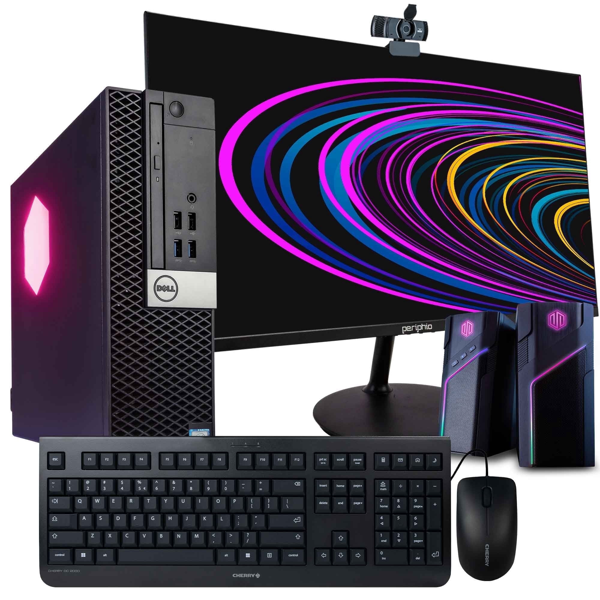 Dell RGB Desktop Computer Bundle - Intel Core i5, 16GB DDR4 RAM , 512GB SSD Solid State ,Windows 11 , 24" 1080p LCD Monitor Home or Office PC