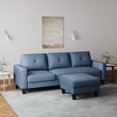 thumbnail image 2 of 76.7" L Shape Couch with Convertible Chaise, Comfy Sectional Couches Corner Sofa for Living Room, 3 Seater Couch L Shaped Sofa for Small Spaces(Blue), 2 of 7