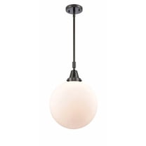 447-1S-BK-G201-12 Innovations Lighting Beacon - 1 Light Stem Hung Mini Pendant-16.13 Inch Tall and 12 Inch Wide-Matte Black Finish-Matte White Glass