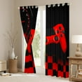 thumbnail image 3 of Castle Fairy Red Gamepads Black Out Curtains for Boys Girls,Geometric Plaid Grid Curtains Pack of 2 (42x63 Each),Video Game Bedroom Curtains,Ultra Soft Home Decor, 3 of 6