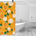 thumbnail image 2 of Shower Curtain, Sweet Cute Orange Waterproof Fabric Plastic Shower Curtain, Drying Fast Bathroom Curtain with 9 Buttonholes, Ruffle Shower Curtain 60x72in, 2 of 8