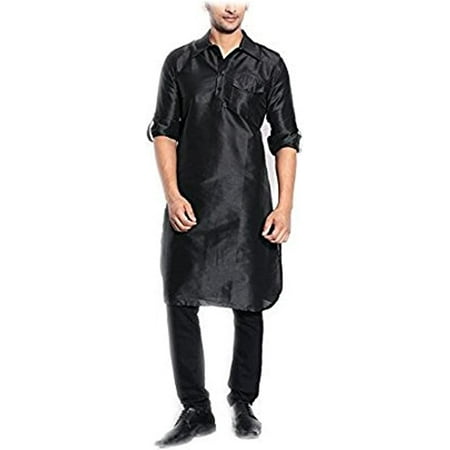 

Royal Men s Silk Blend Pathani Kurta & Churidaar Set