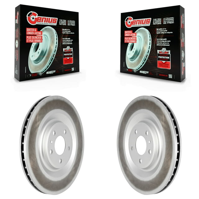 Genius Rear Coated Disc Brake Rotors Pair for Car Audi Q7 Q8 e-tron Quattro SQ8 Sportback SQ7 A8 S S6 S8 S7 KG-101731