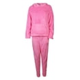 thumbnail image 3 of Fesfesfes Women Hooded Casual Solid Shirt Hooded Blouse Pocket Plush Pant Suit Tops on, 3 of 6