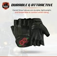 thumbnail image 5 of Daniel Smart Deerskin Leather Gloves – Fingerless Women Motorcycle Gloves with Gel Palm and Wrist Strap, 5 of 6